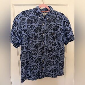 Scotch & Soda Blue Aloha Shirt Hawaiian Island Paradise Getaway Mens Sz M